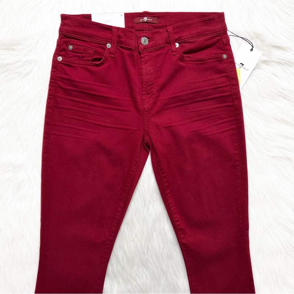 SOLD-NWT 7 For All Mankind {7FAM} Red Super Skinny Ankle Jeans - Picture 4 of 8